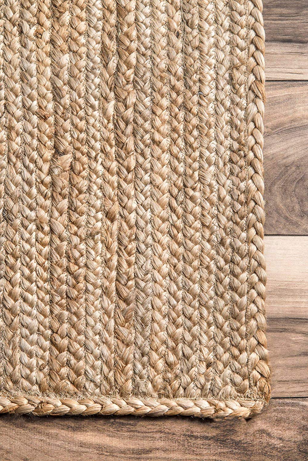 Natural Beige Handmade Braided Jute Carpet
