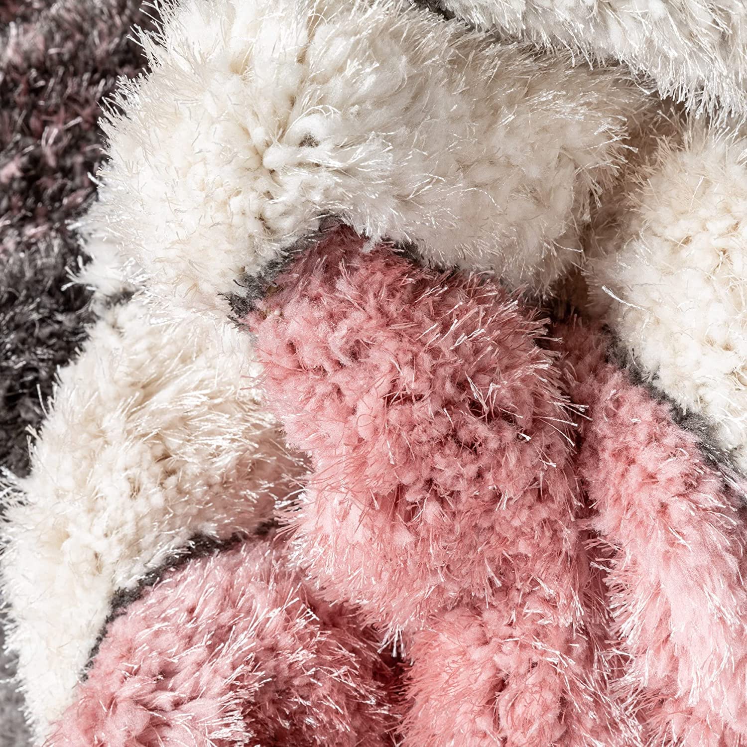 Blush Irregular Stripes Carpet | Soft & Fluffy Microfiber Area Rug