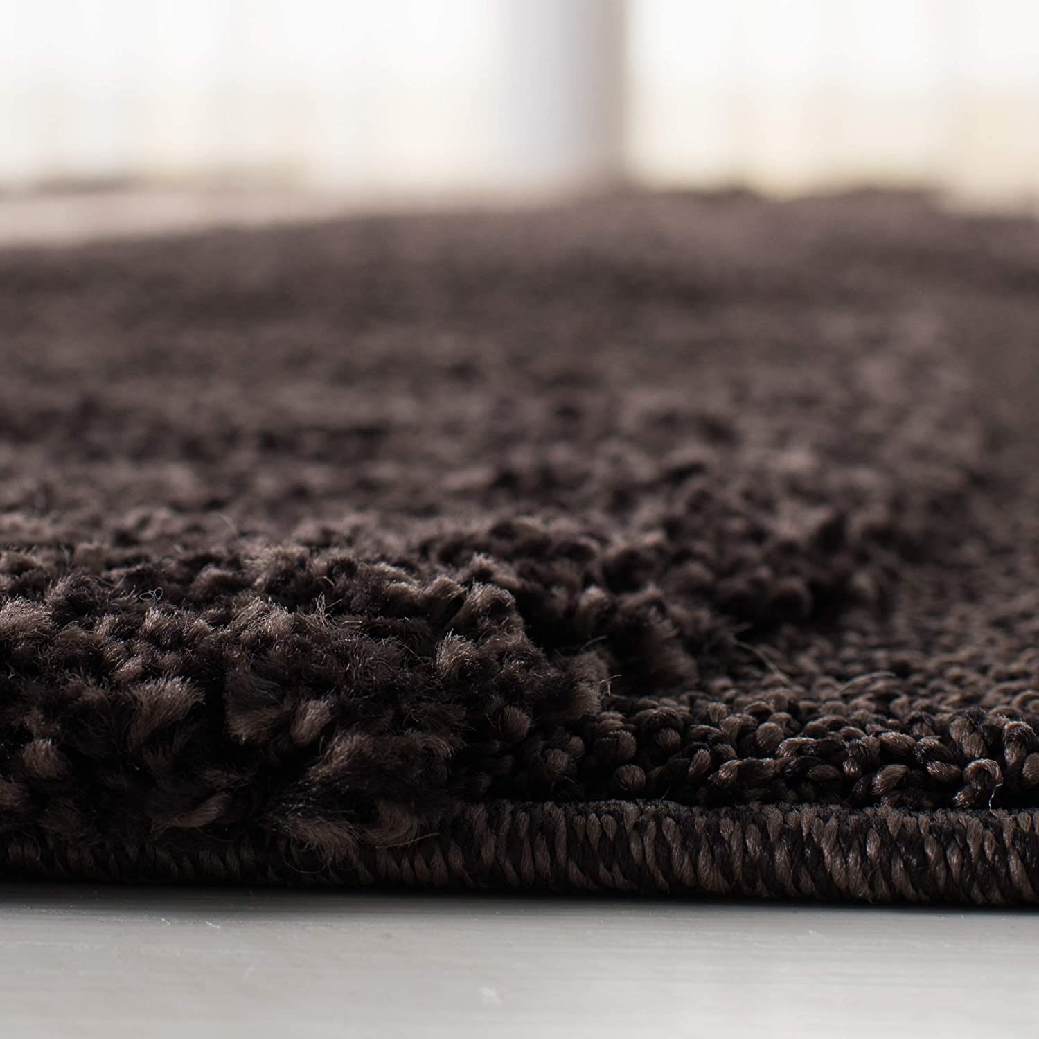 Coffee & Beige Shaggy Carpet | Luxurious Handmade Microfiber Area Rug