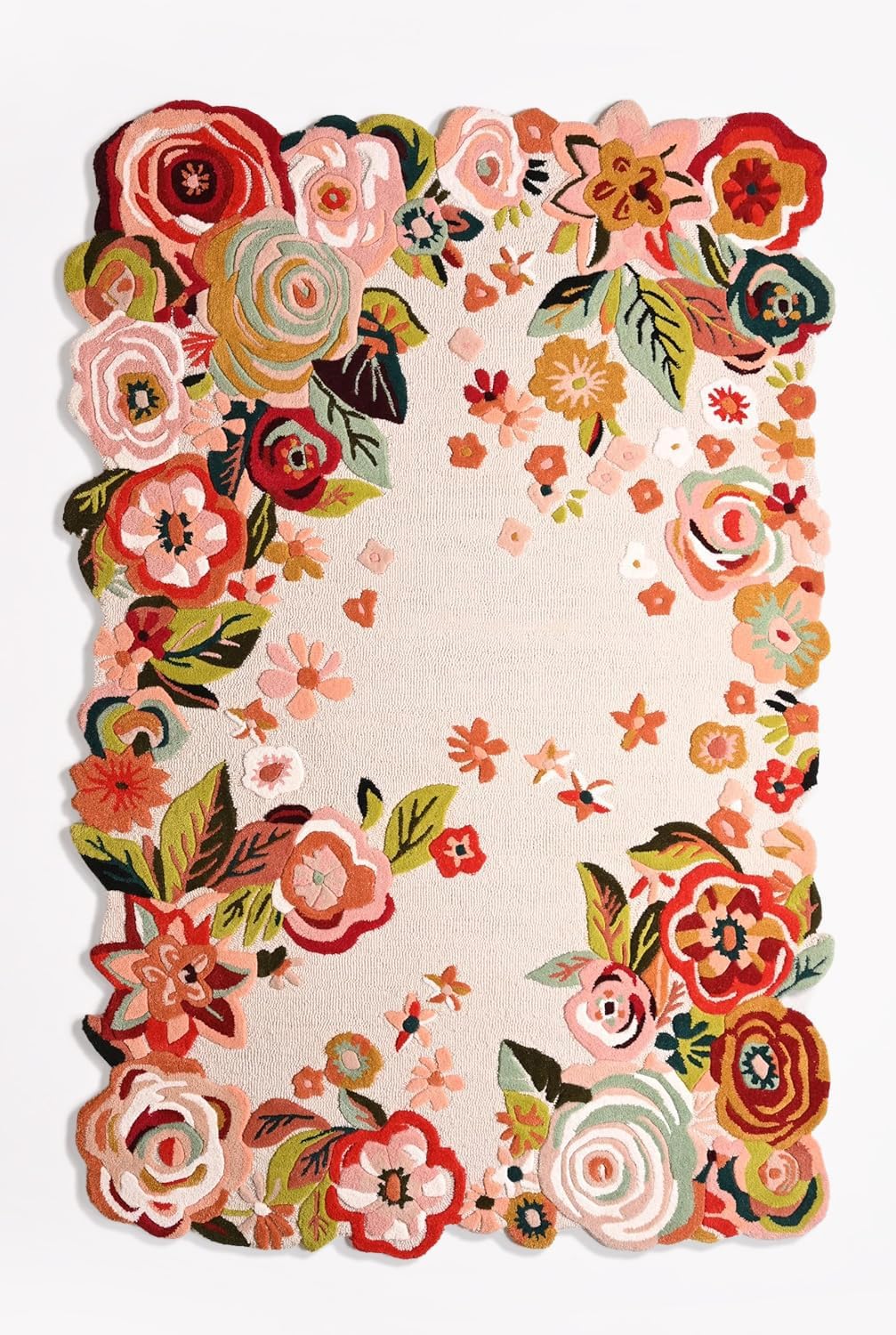 Forest Foliage Hand-Tufted Irregular Rug