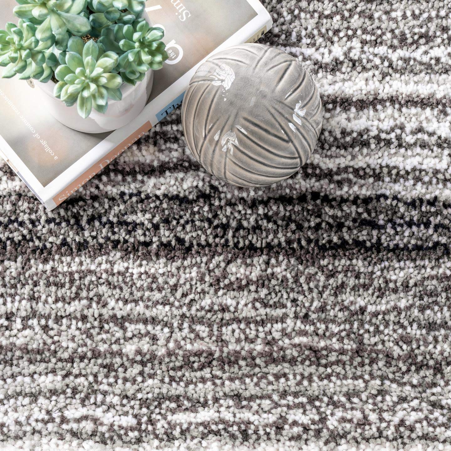 Grey Handmade Ombre Microfibre Carpet – Soft Area Rug for Living Room, Bedroom & Hall