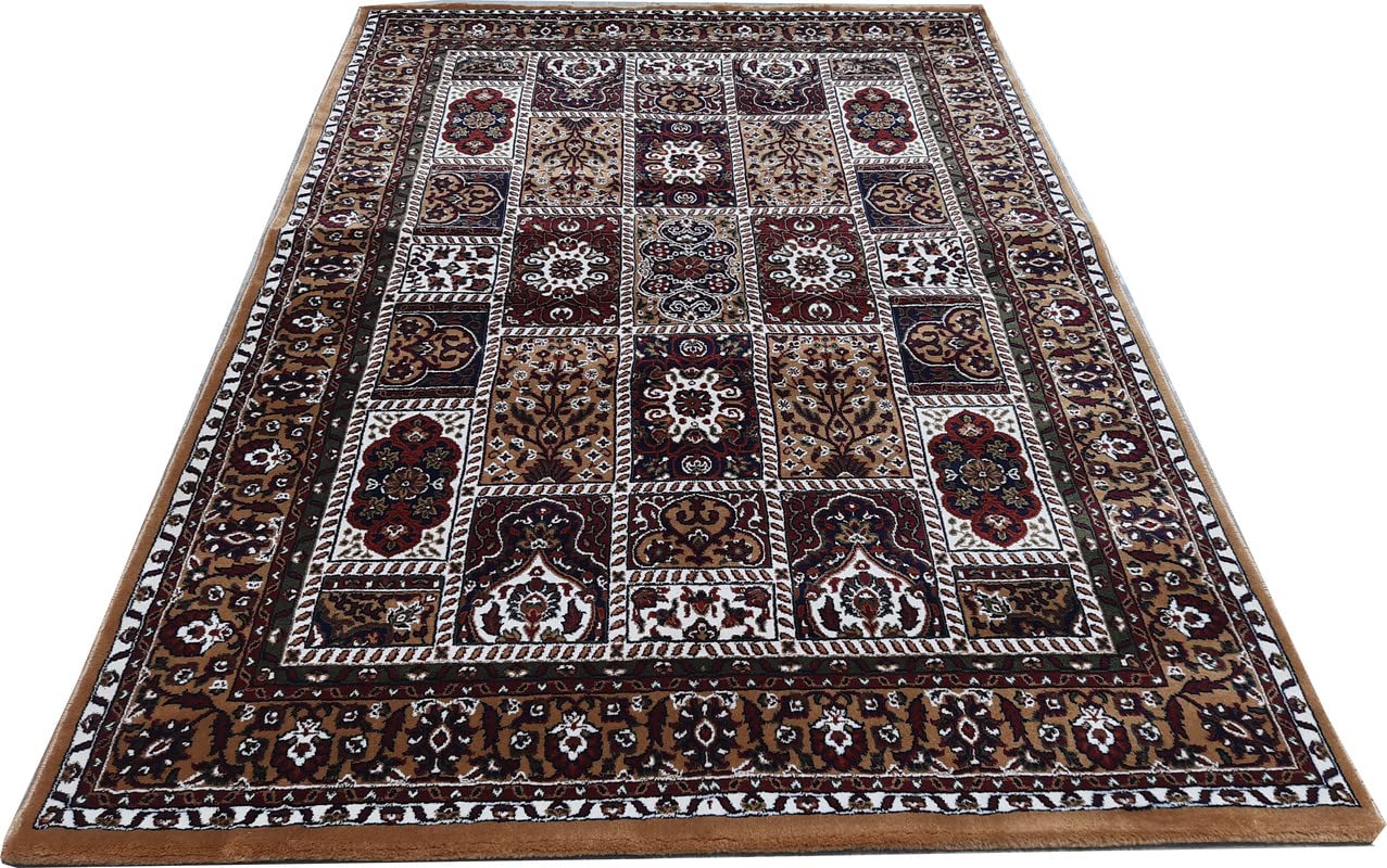 Gold Color Kashmiri Persian Design Area Rug