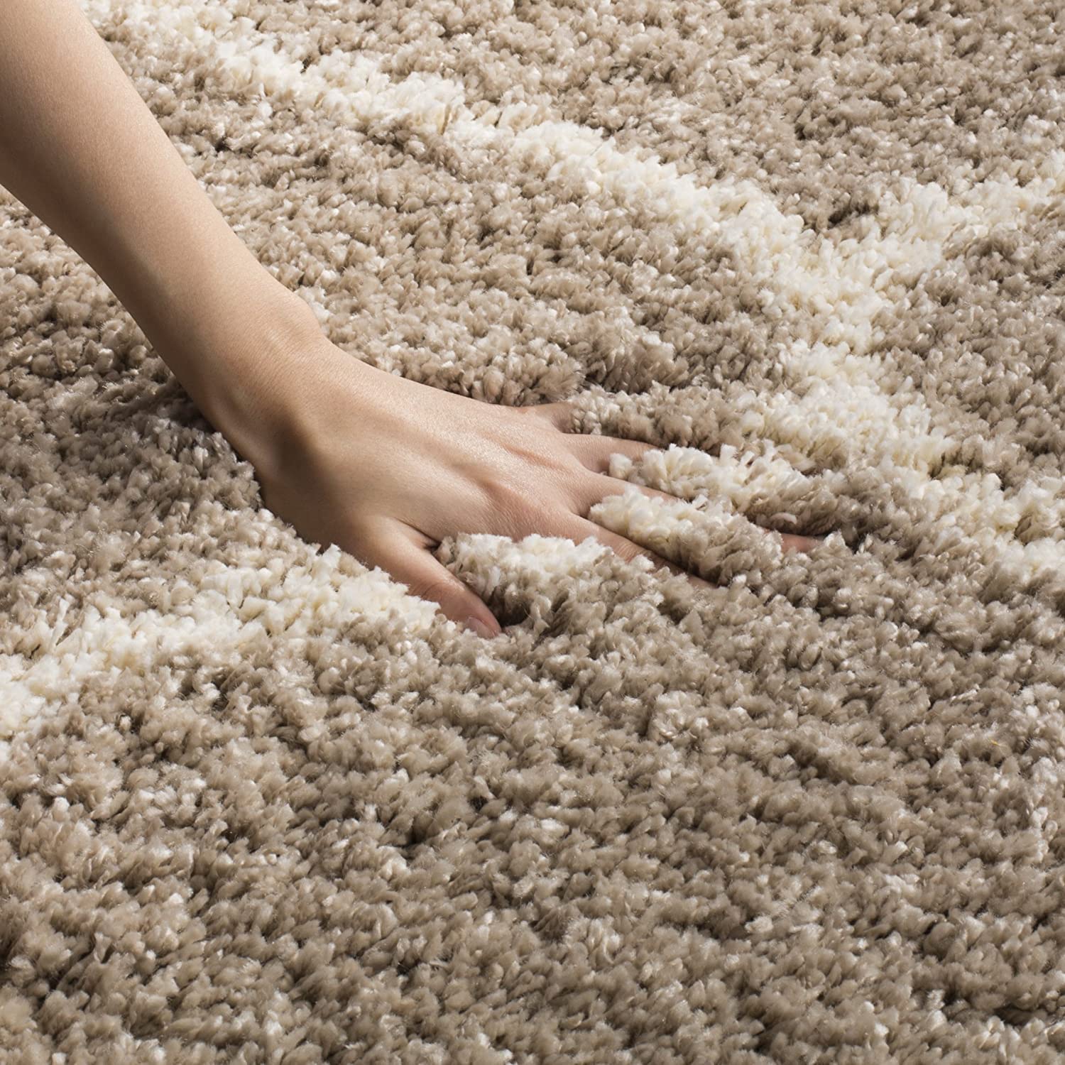 Beige Moraccan Shaggy Carpet | Soft & Fluffy Microfiber Area Rug