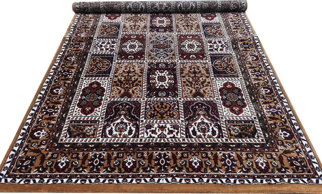 Gold Color Kashmiri Persian Design Area Rug