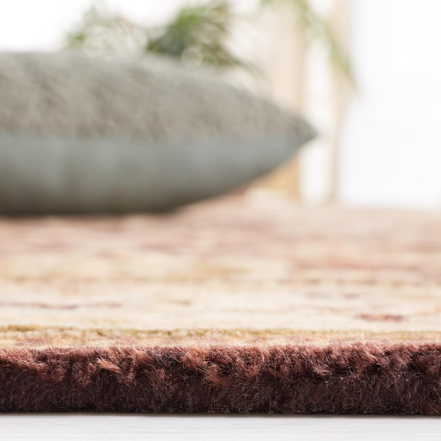 Brown Handmade Vintage Persian Carpet