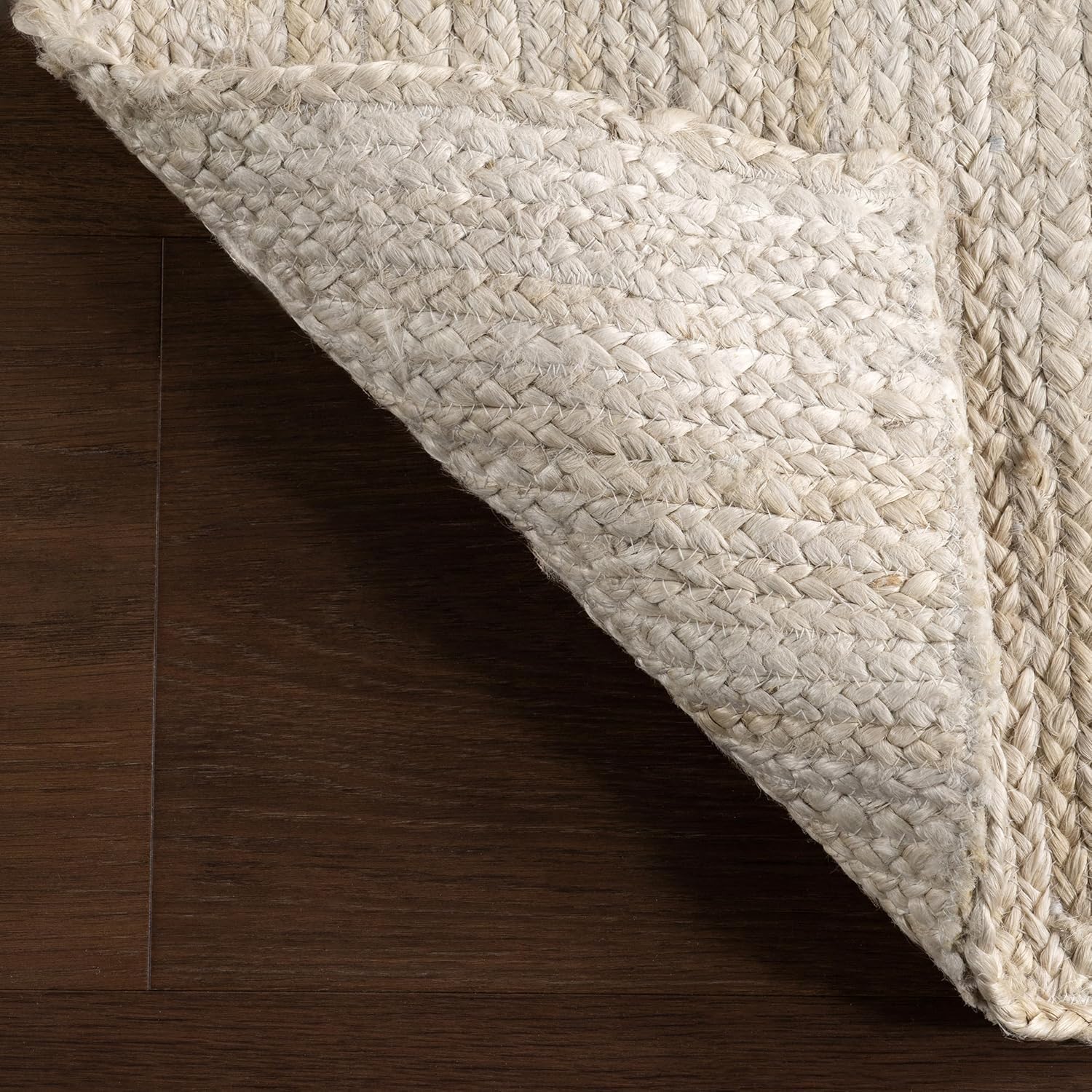 White Color Handmade Braided Jute Carpet