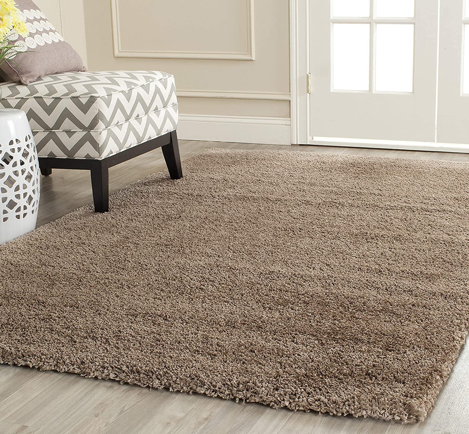 Beige Handmade Shaggy Carpet – Ultra Soft Area Rug for Living Room & Bedroom