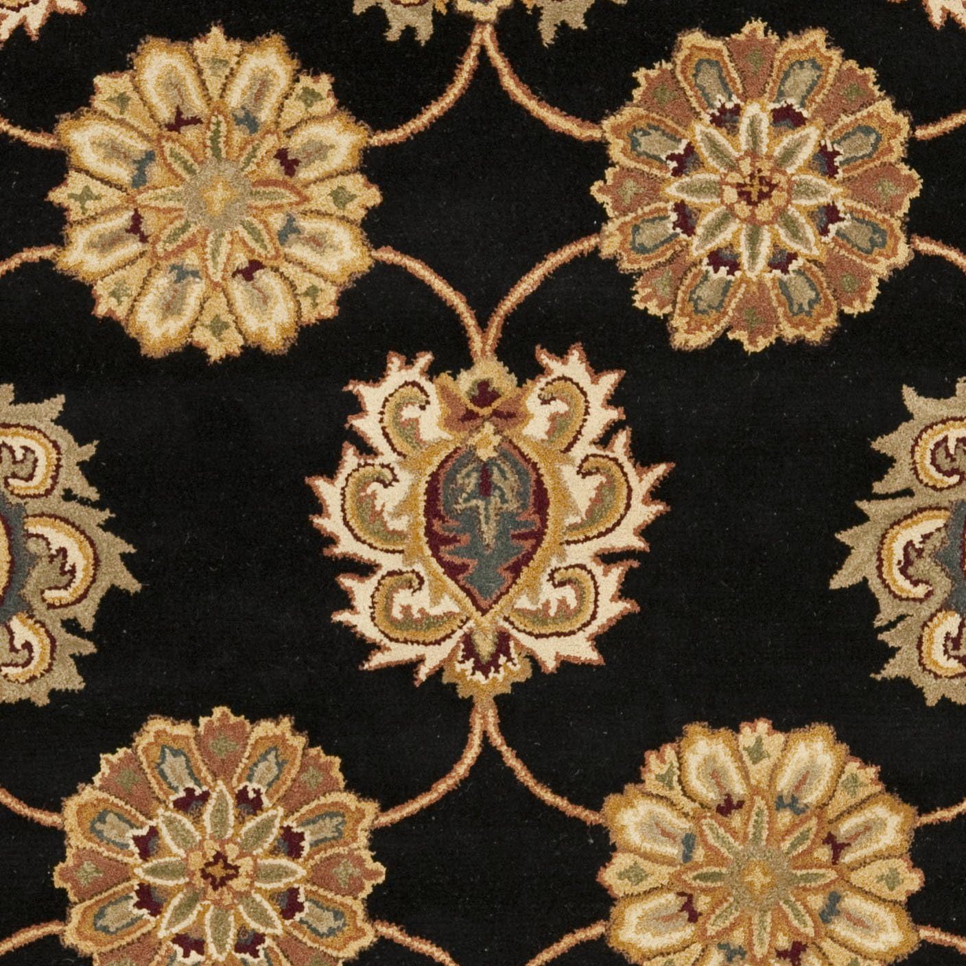 Black Handmade Vintage Persian Carpet