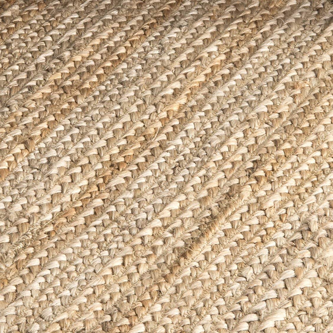 Natural Beige Handmade Braided Jute Carpet