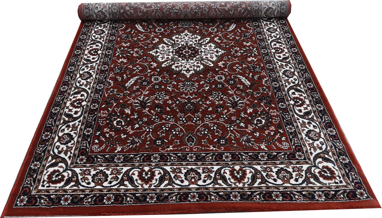 Maroon Color Kashmiri Persian Design Area Rug