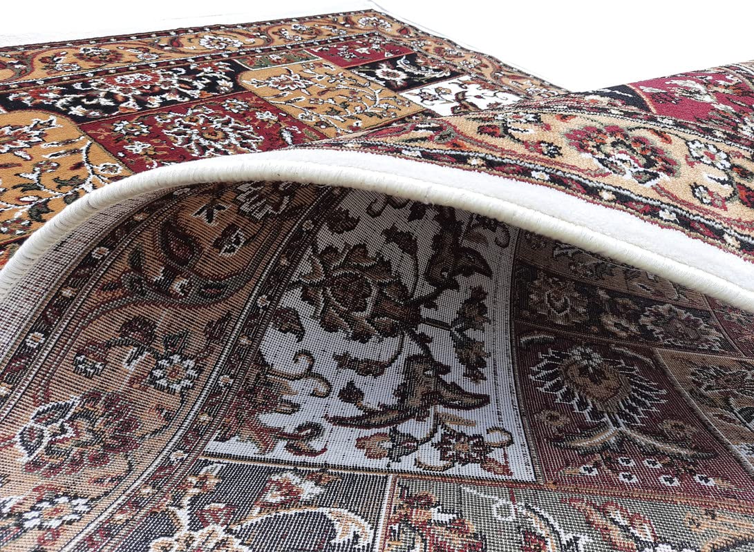 White Color Kashmiri Persian Design Area Rug