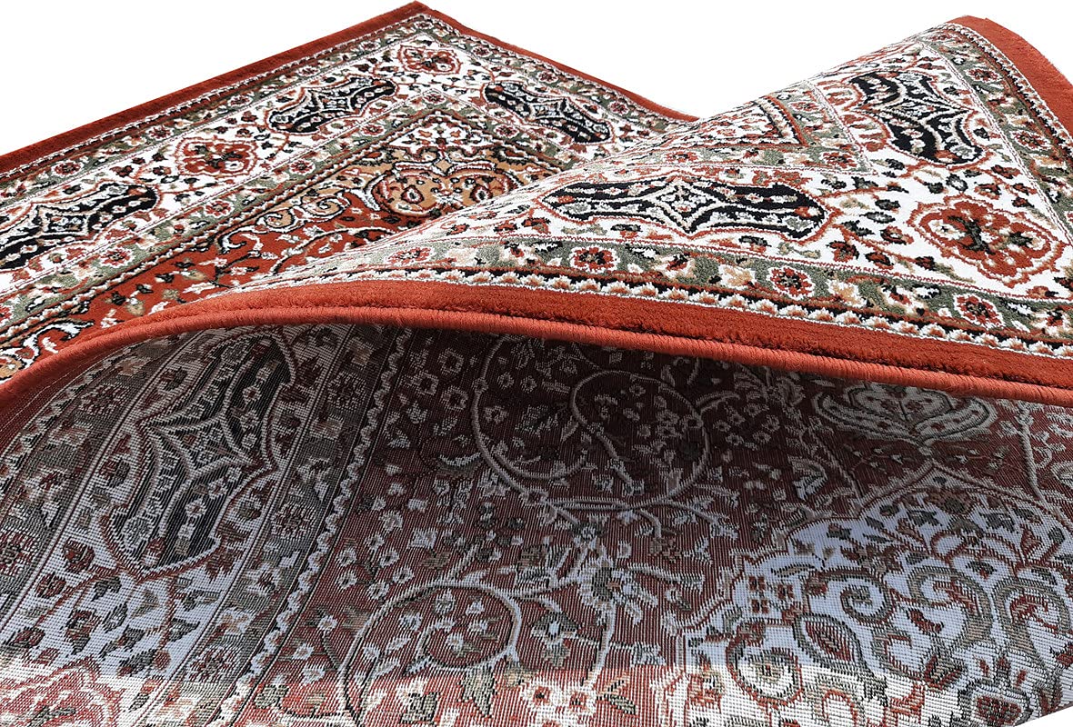 Maroon Color Kashmiri Persian Design Area Rug