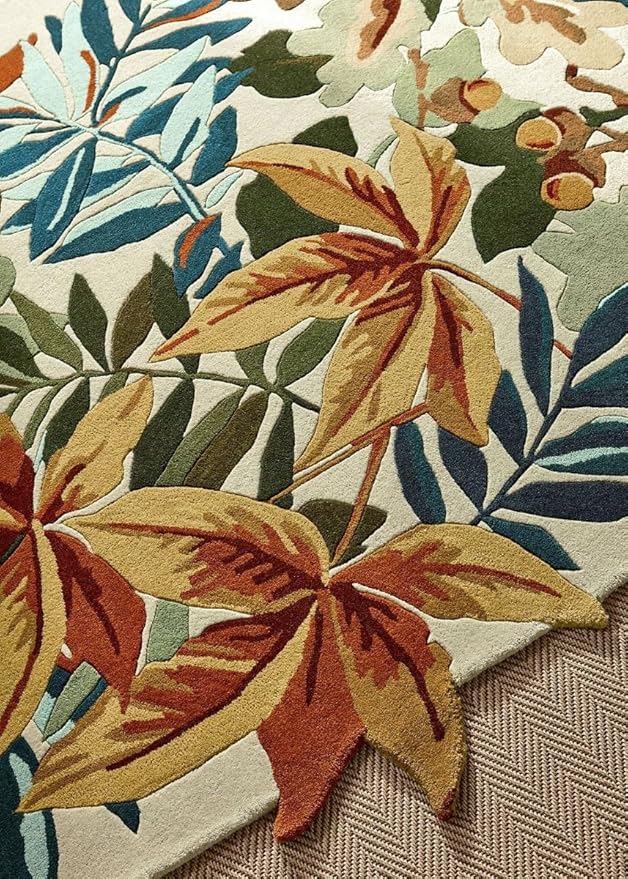 Multicolor Foliage Hand-Tufted Irregular Rug