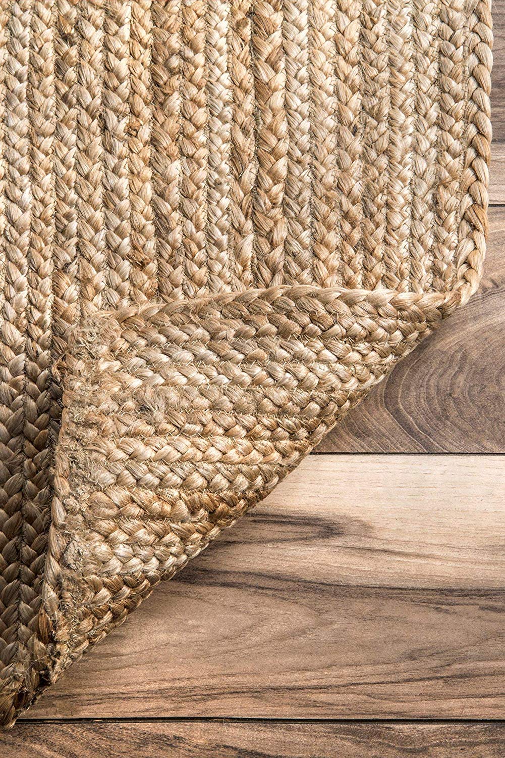 Natural Beige Handmade Braided Jute Carpet