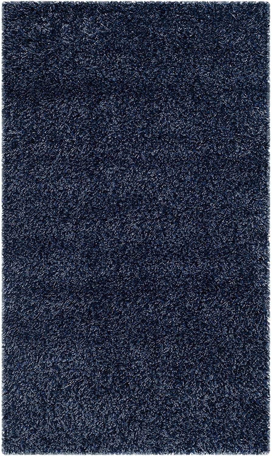 Navy Blue Handmade Shaggy Carpet – Ultra Soft Area Rug for Living Room & Bedroom