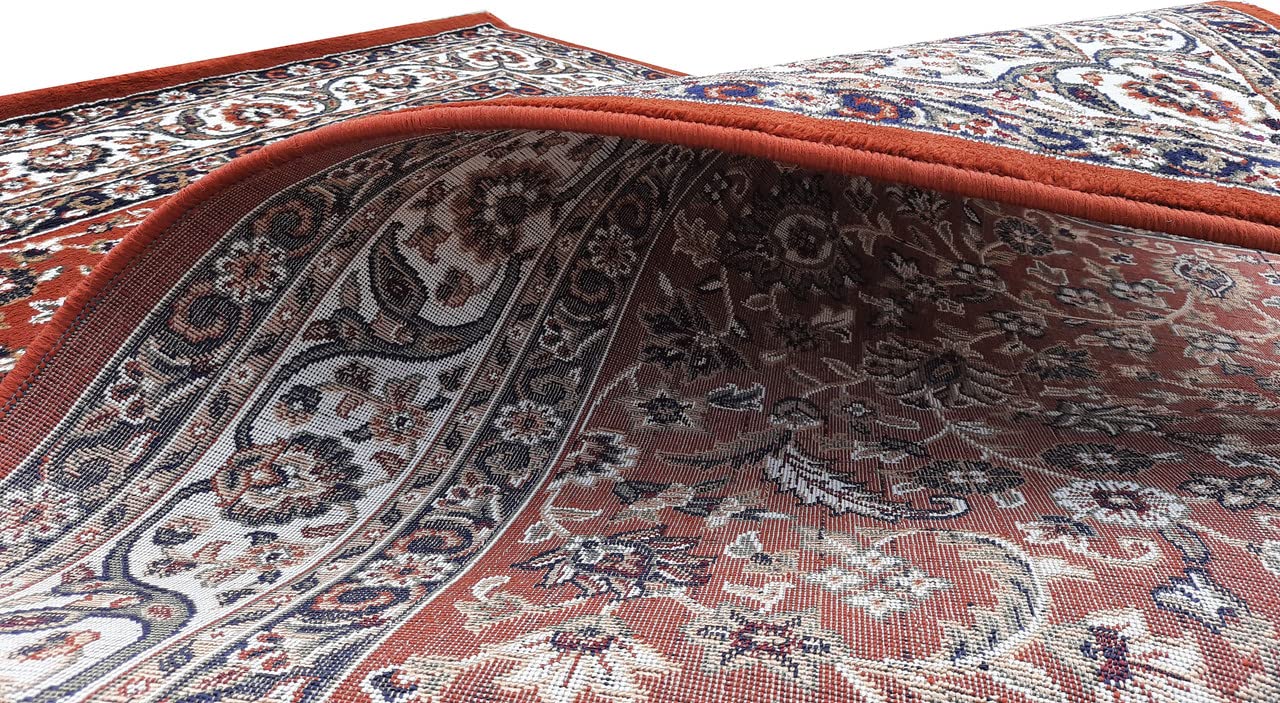 Maroon Color Kashmiri Persian Design Area Rug