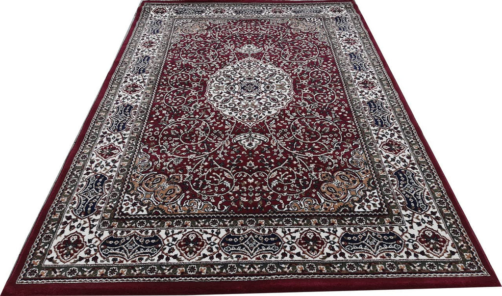 Maroon Color Kashmiri Persian Design Area Rug