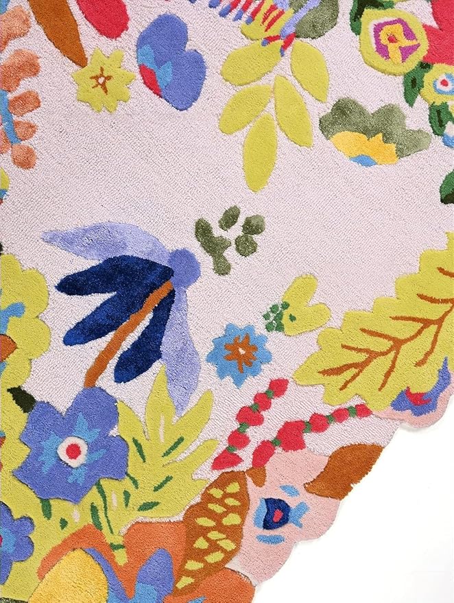 Multicolor Foliage Hand-Tufted Irregular Rug