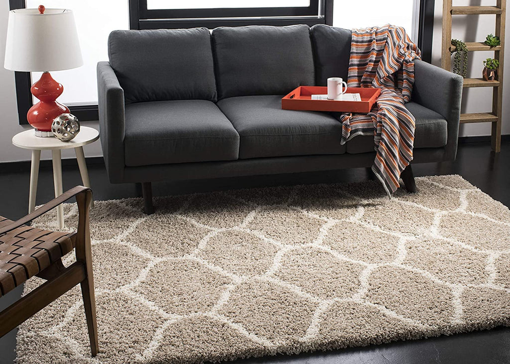 Beige Moraccan Shaggy Carpet | Soft & Fluffy Microfiber Area Rug