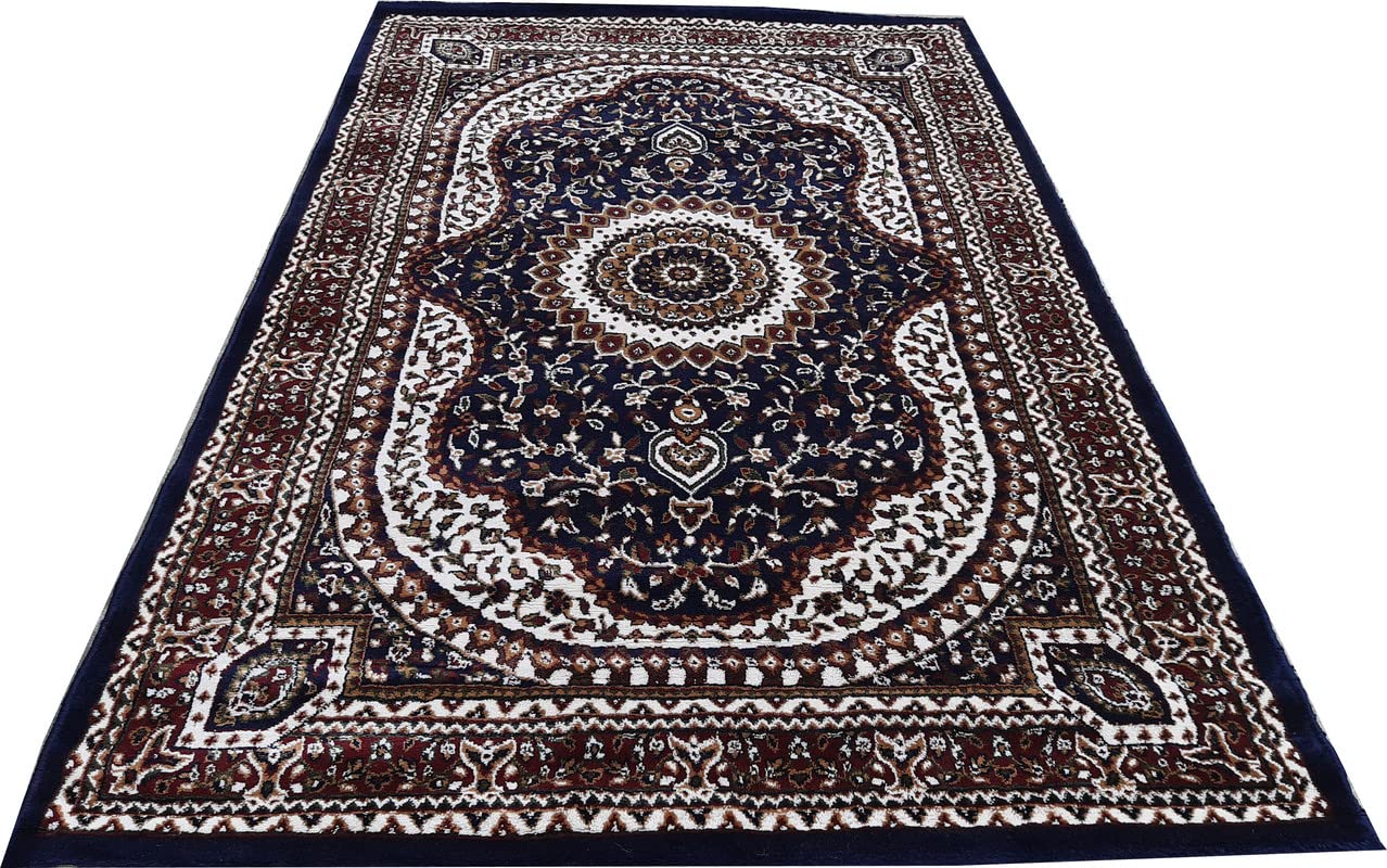 Blue Color Kashmiri Persian Design Area Rug
