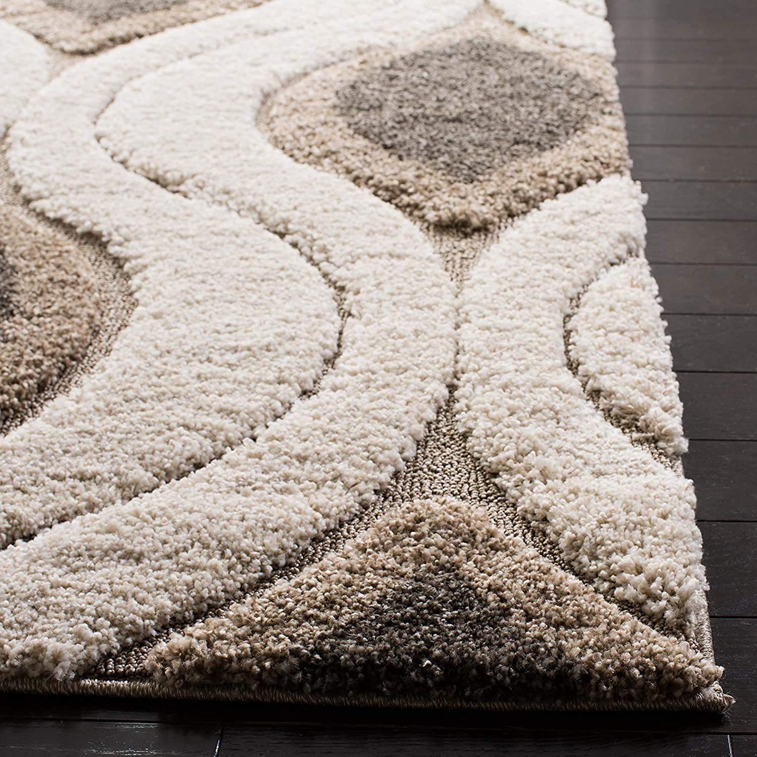 Beige & Ivory Shaggy Carpet | Soft & Fluffy Microfiber Area Rug