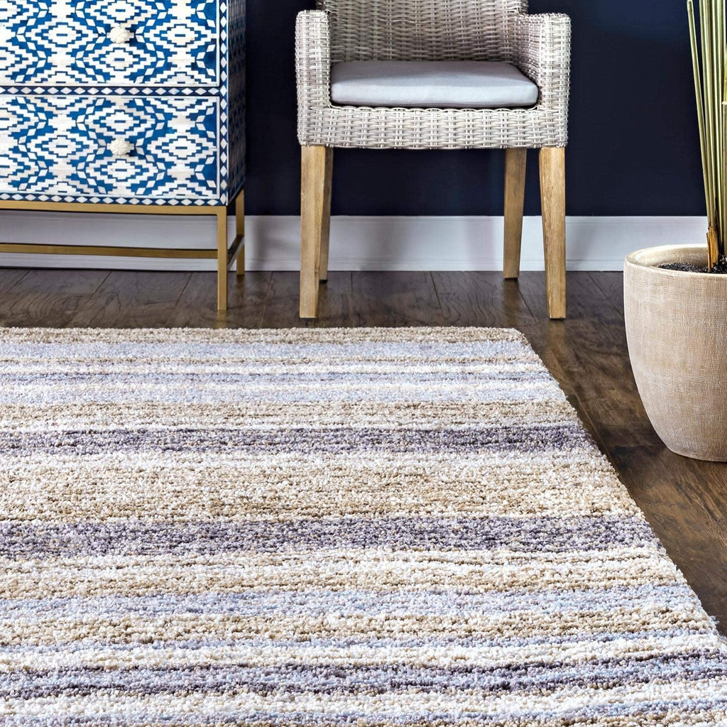 Beige Handmade Ombre Microfibre Carpet – Soft Area Rug for Living Room, Bedroom & Hall