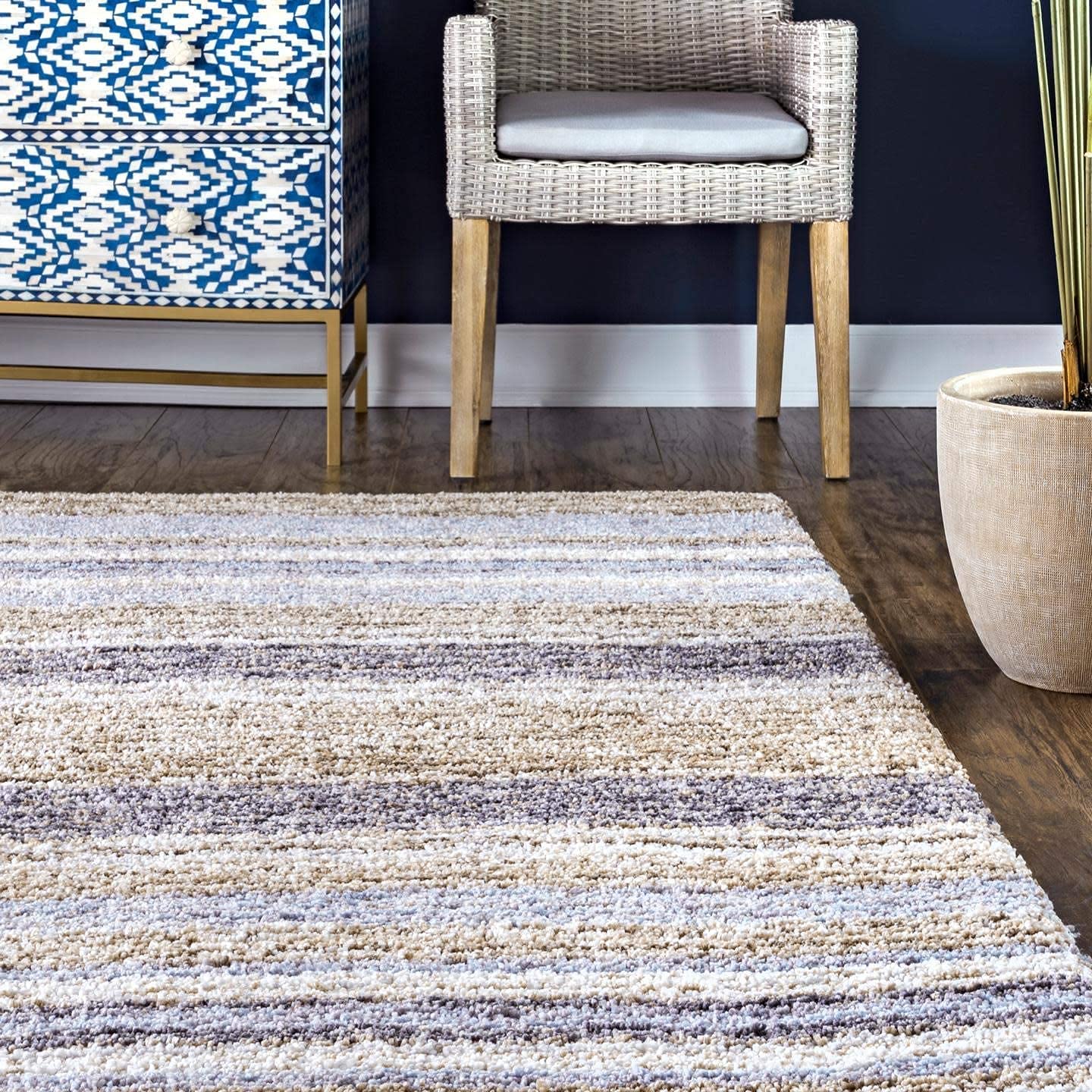 Beige Handmade Ombre Microfibre Carpet – Soft Area Rug for Living Room, Bedroom & Hall