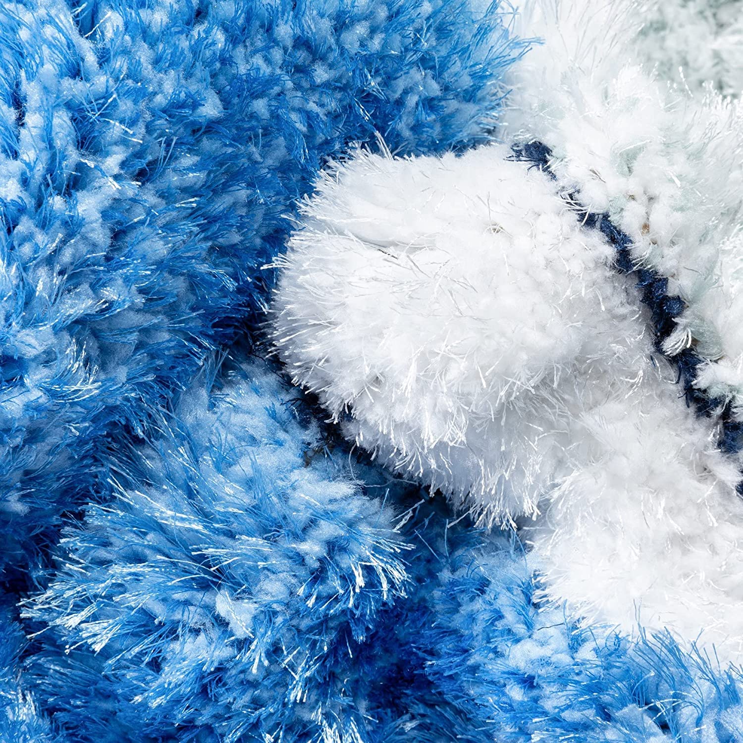 Blue Irregular Stripes Carpet | Soft & Fluffy Microfiber Area Rug