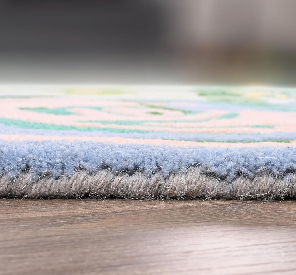 Verdant Foliage Hand-Tufted Irregular Rug