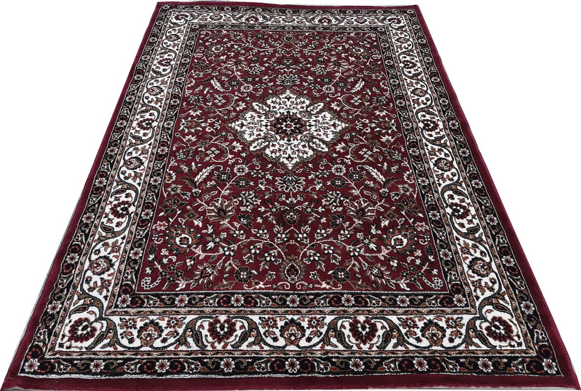 Maroon Color Kashmiri Persian Design Area Rug