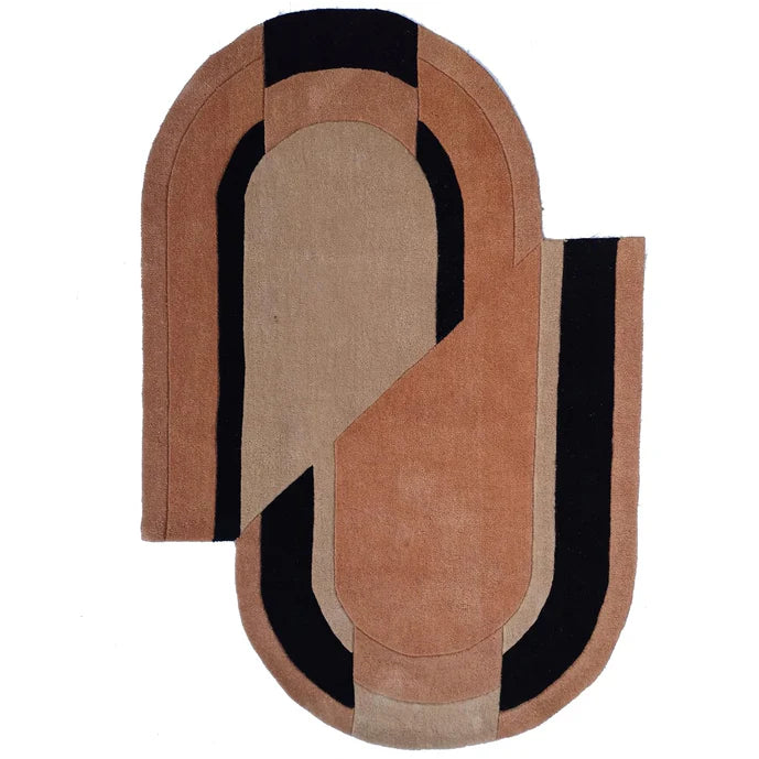 Beige Hand-Tufted Irregular Rug