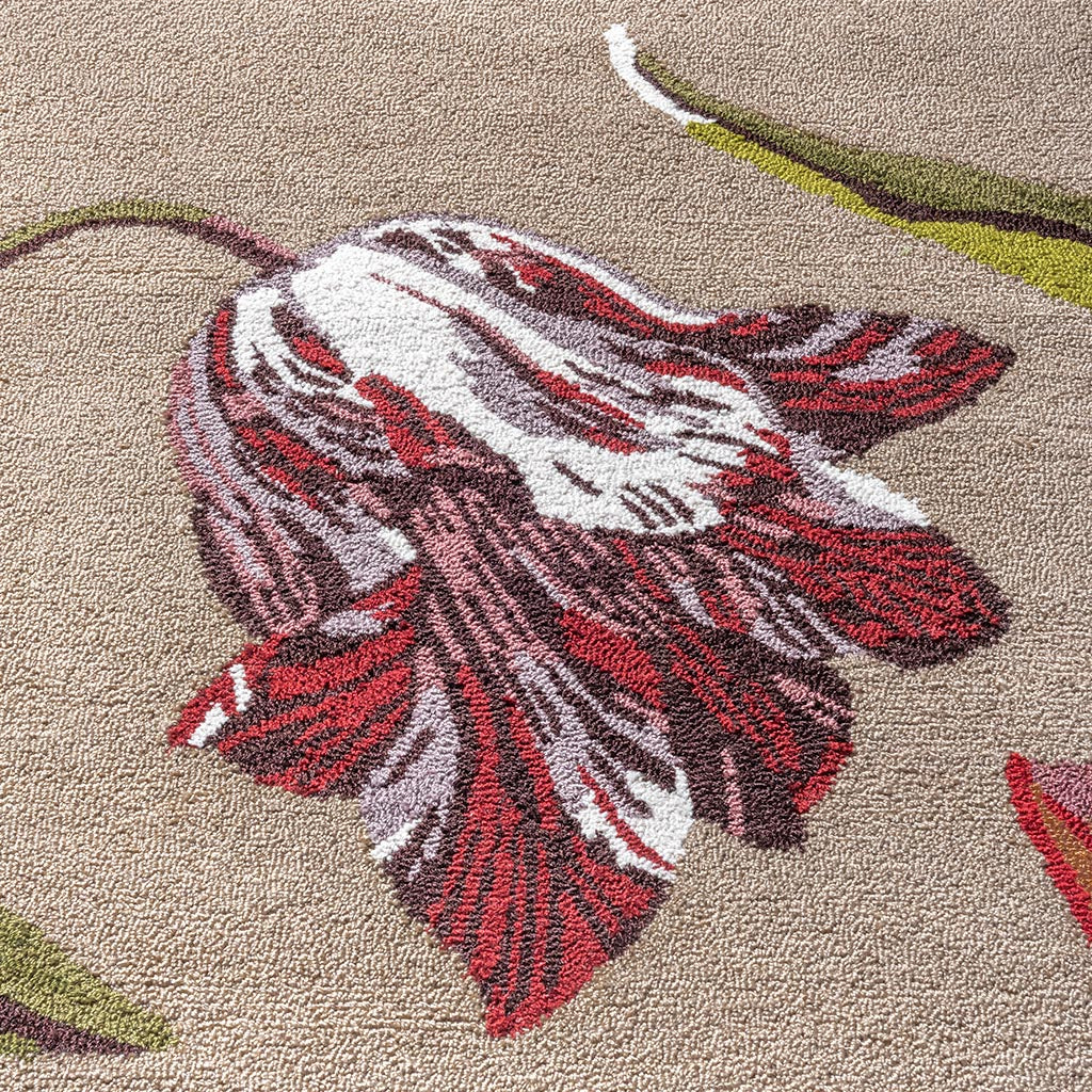 Minimal Bloom Foliage Hand-Tufted Rug