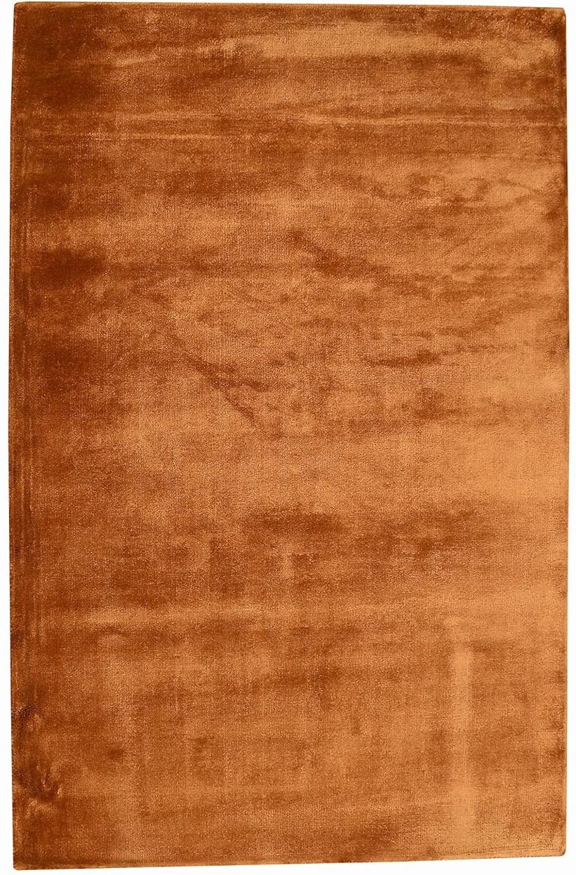 Tangerine Silken Horizon Viscose Silk Hand-Tufted Rug