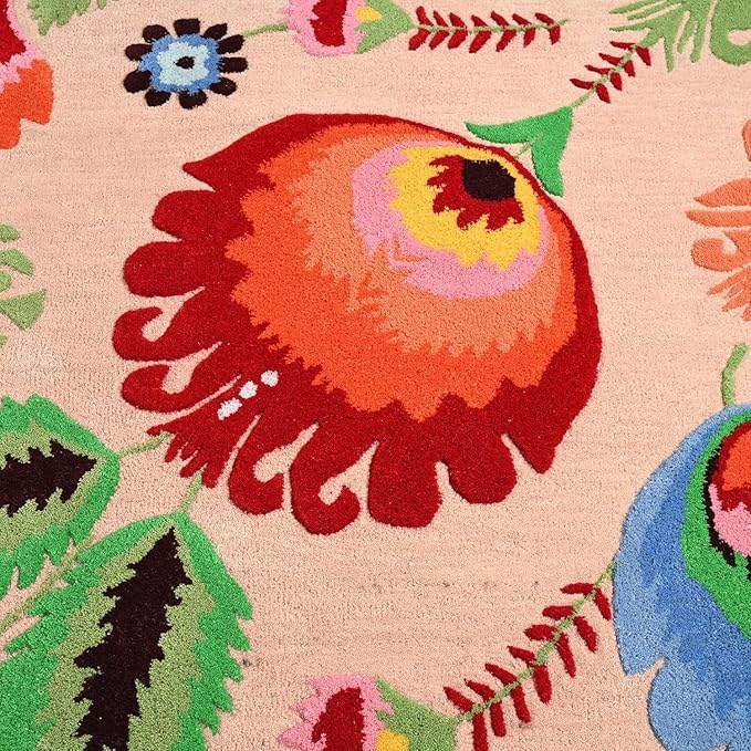 Almond Foliage Hand-Tufted Irregular Rug