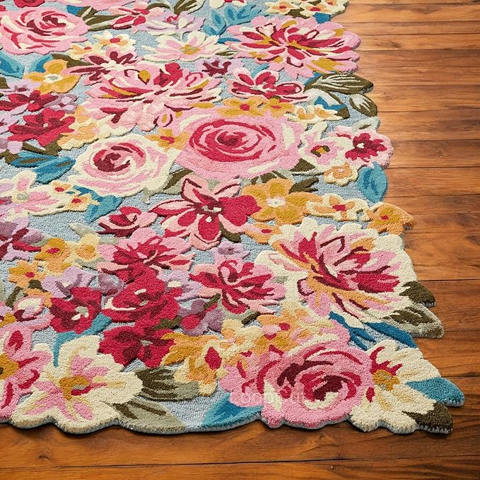 Multicolor Foliage Hand-Tufted Irregular Rug
