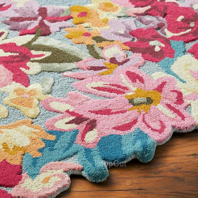 Multicolor Foliage Hand-Tufted Irregular Rug