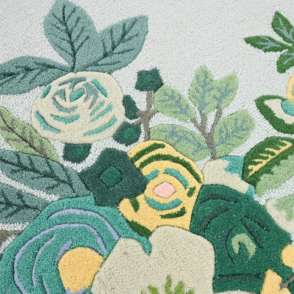 Verdant Foliage Hand-Tufted Irregular Rug