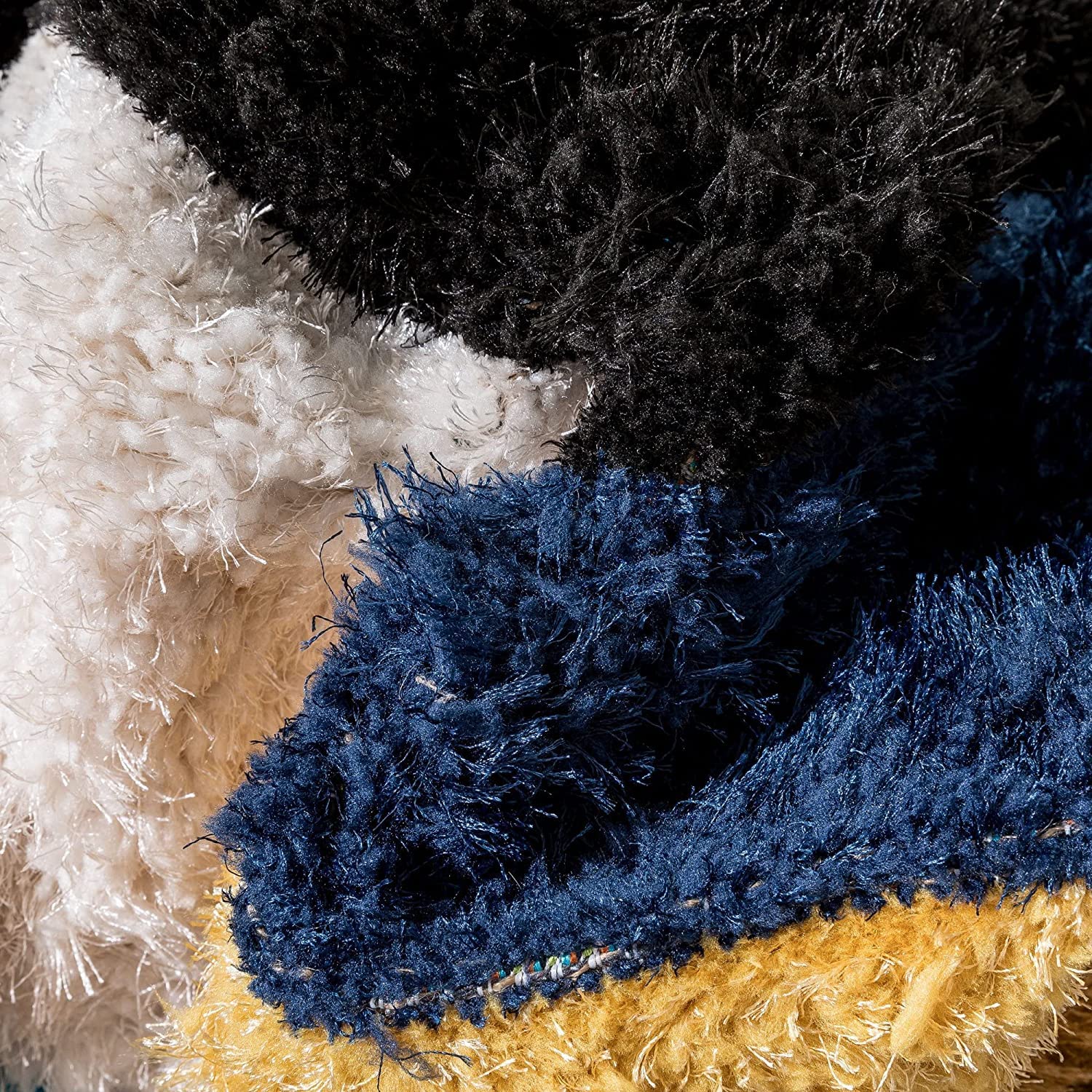 Multicolor Modern Shaggy Carpet | Luxurious Handmade Microfiber Area Rug