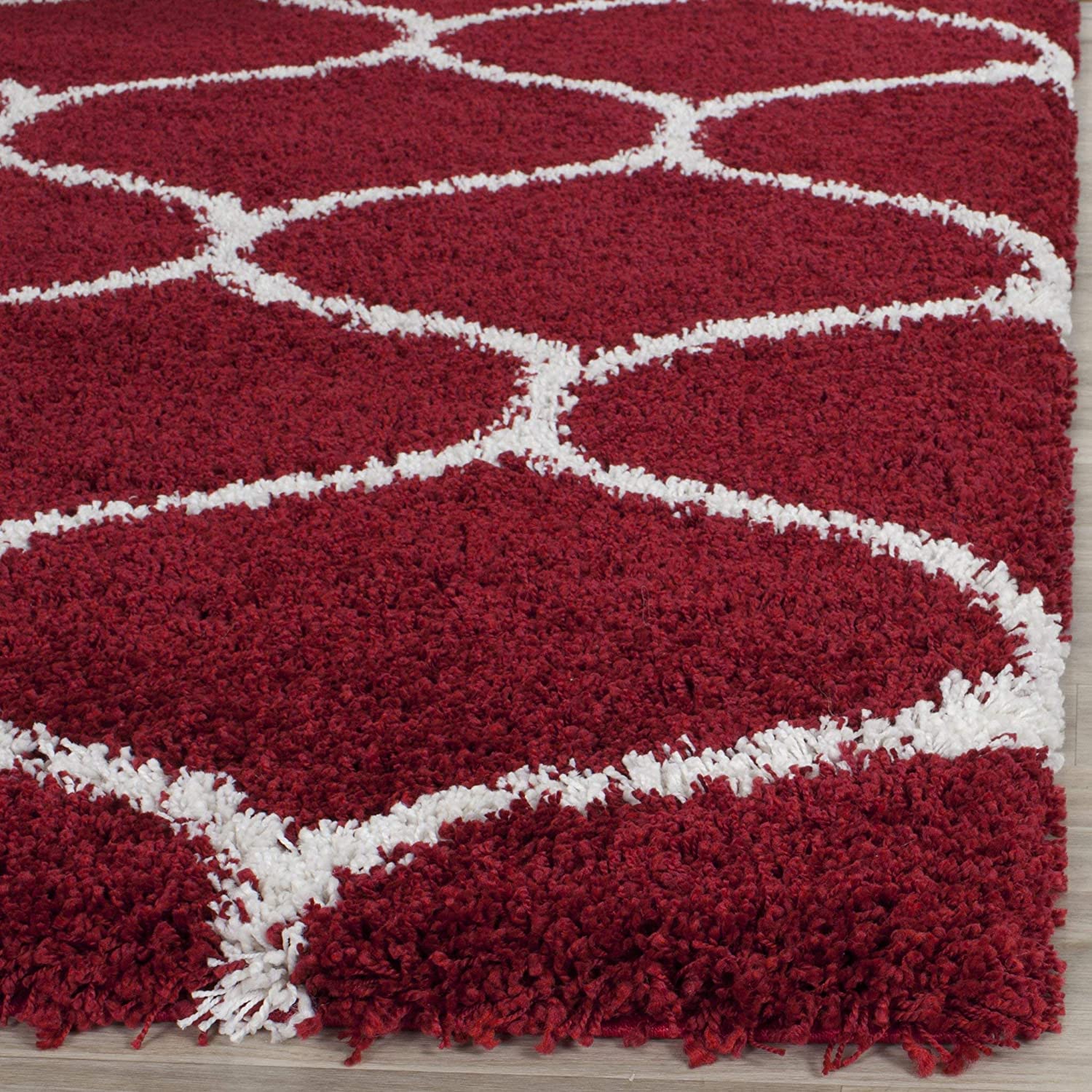 Maroon Moraccan Shaggy Carpet | Luxurious Handmade Microfiber Area Rug