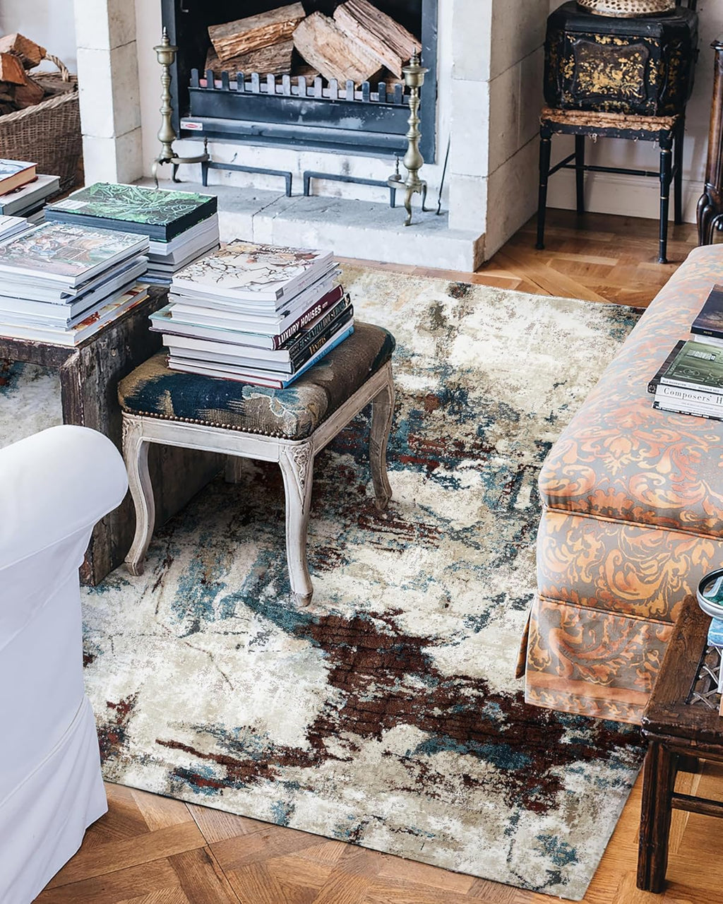 Designer Modern Abstract Area Rug – Non-Shedding & Long-Lasting