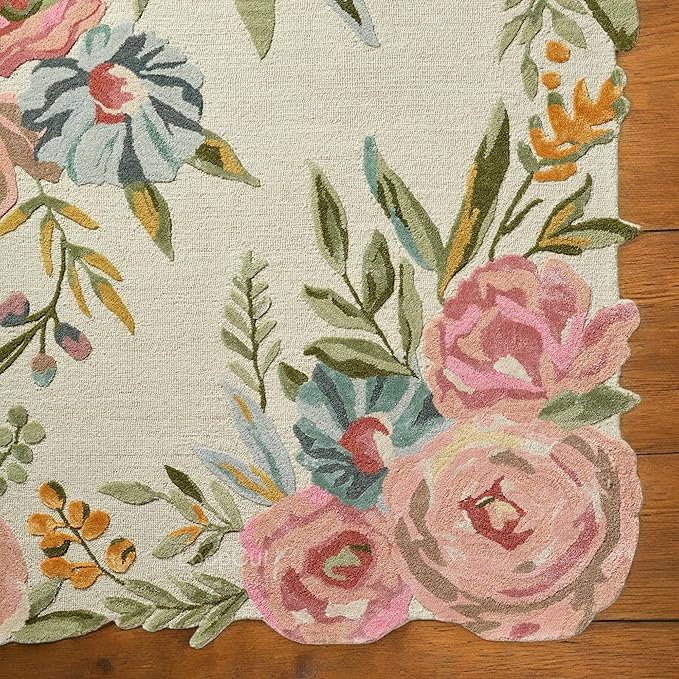 Multicolor Foliage Hand-Tufted Irregular Rug