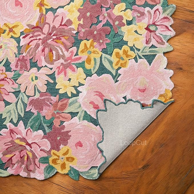 Multicolor Foliage Hand-Tufted Irregular Rug
