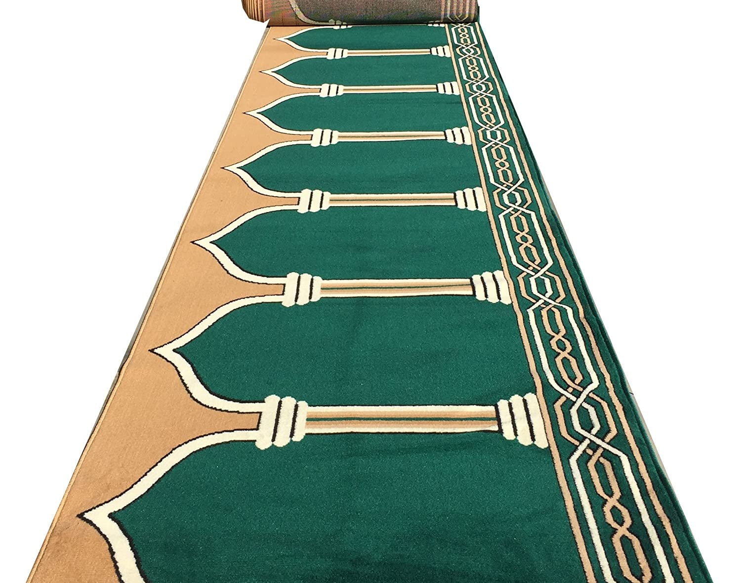 Green Janamaz Roll – Premium Masjid Carpet | Mosque Prayer Mat & Janamaz Rug