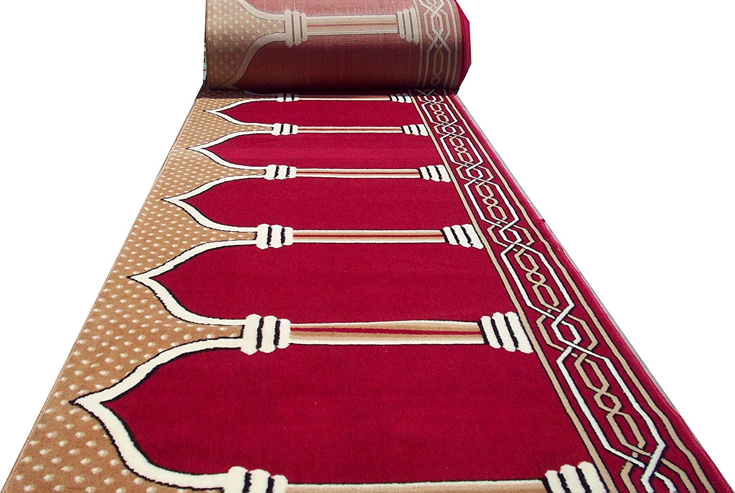 Red Janamaz Roll – Premium Masjid Carpet | Mosque Prayer Mat & Janamaz Rug