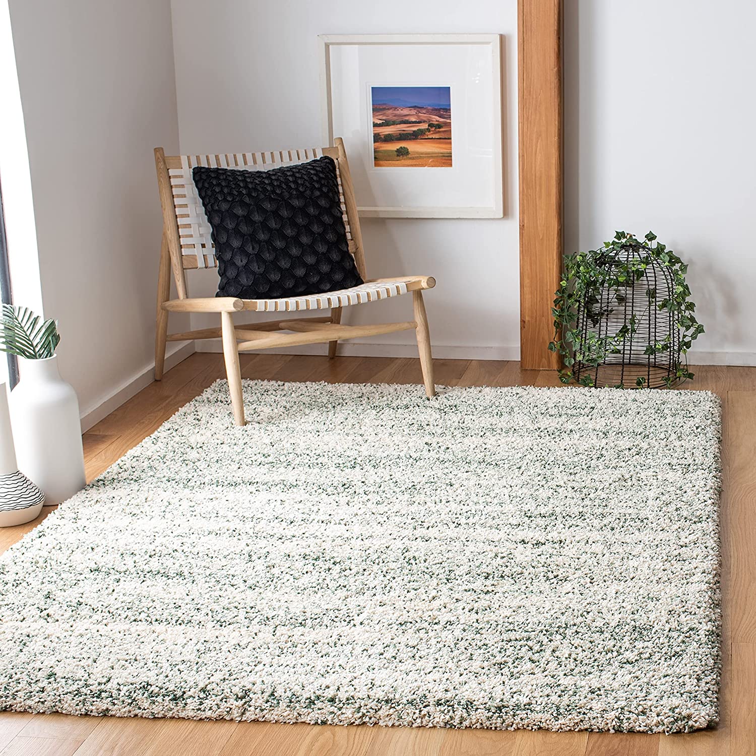 Ivory Handmade Ombre Microfibre Carpet – Soft Area Rug for Living Room, Bedroom & Hall