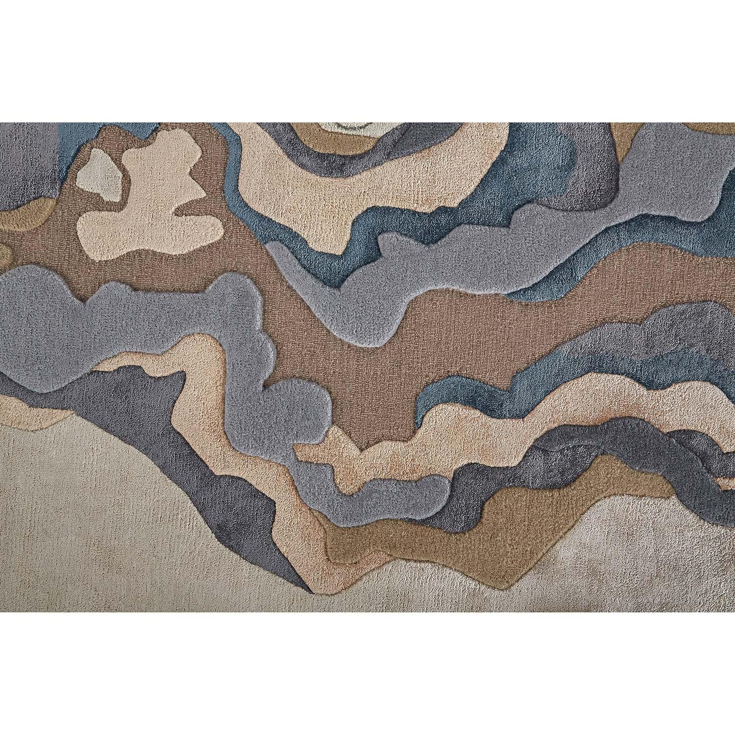 Multicolor Viscose Silk & Wool Hand-Tufted Rug