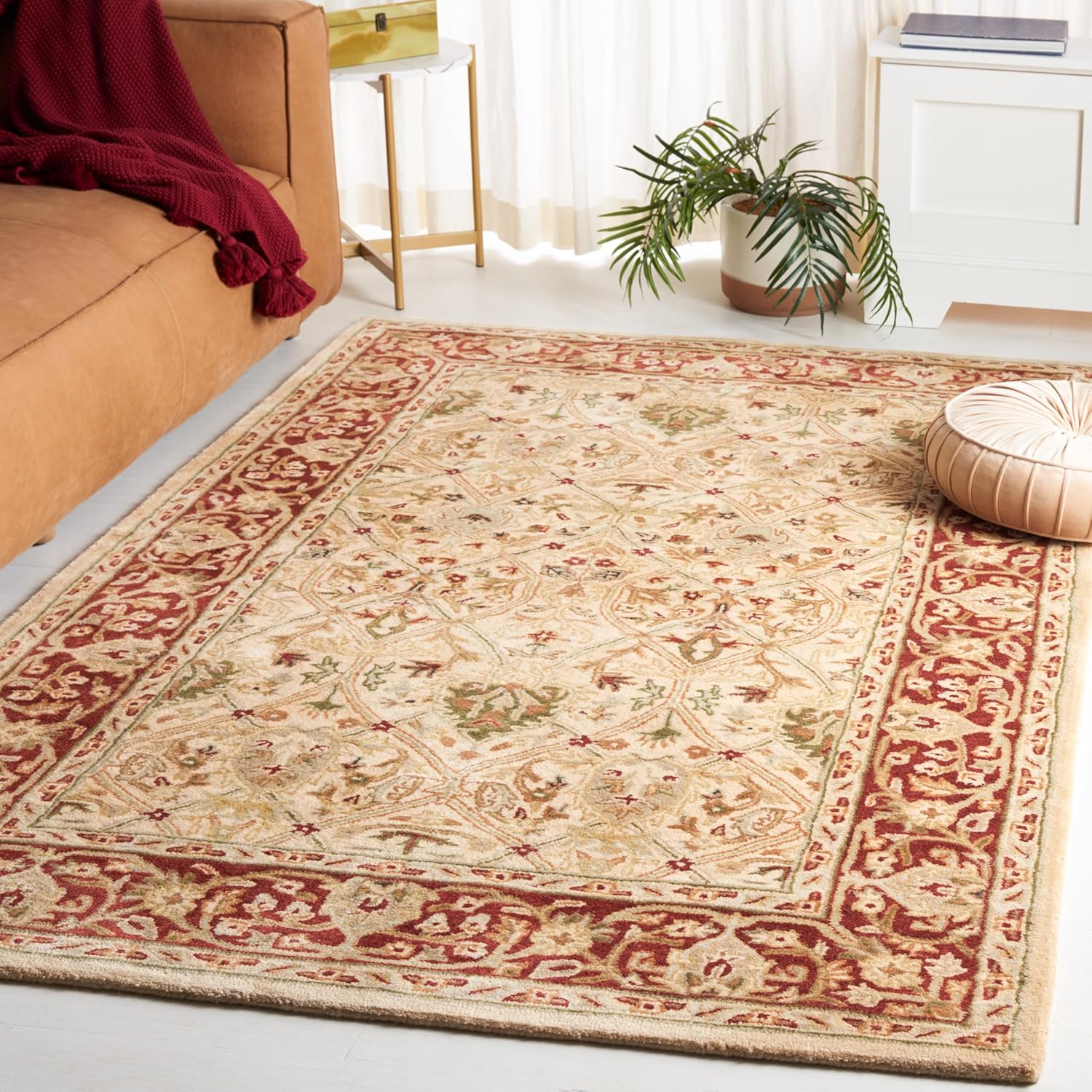 Camel Color Elegant Persian Vintage Carpet