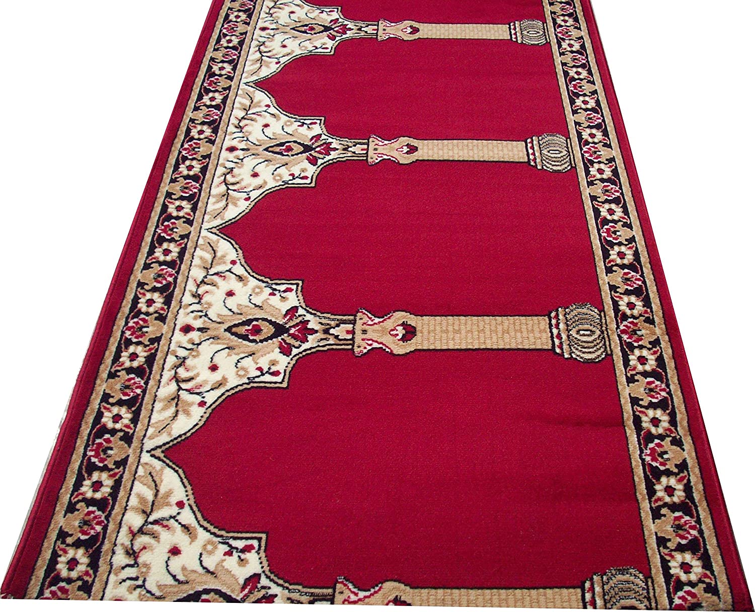 Red Janamaz Roll – Premium Masjid Carpet | Mosque Prayer Mat & Janamaz Rug
