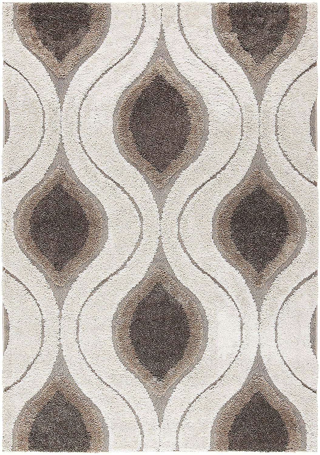 Beige & Ivory Shaggy Carpet | Soft & Fluffy Microfiber Area Rug