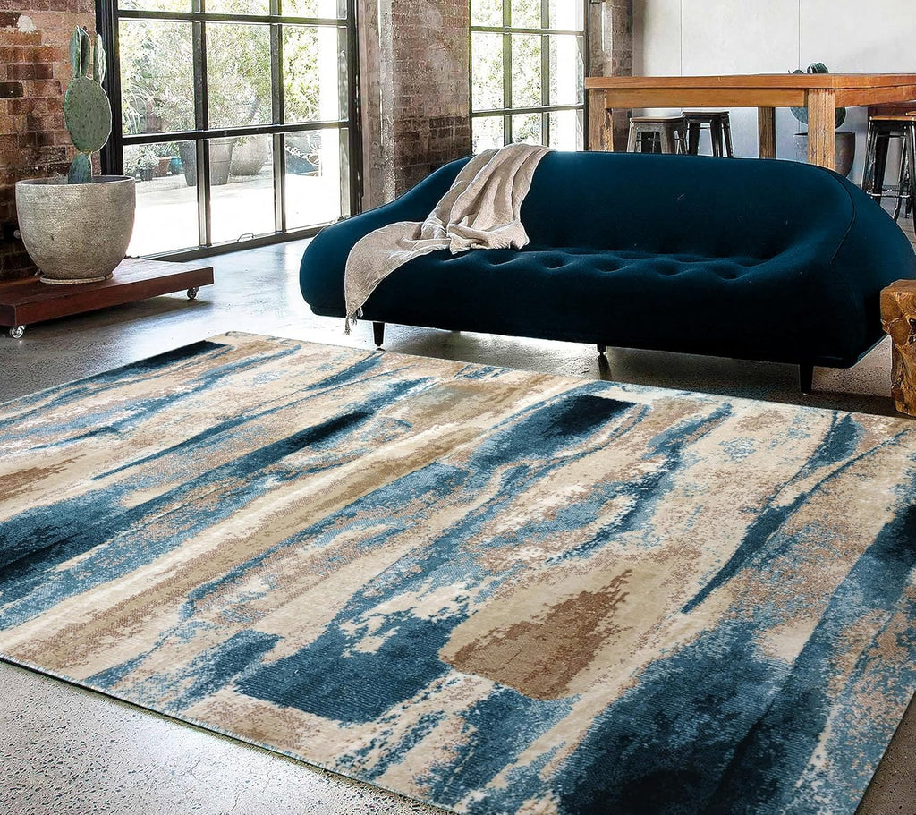 Stylish Modern Abstract Area Rug – Non-Shedding Bedroom Carpet